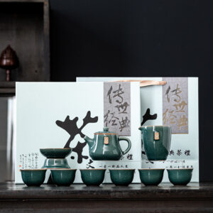 BỘ ẤM CHÉN SỨ MEN RẠN XANH NGỌC