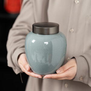 HŨ TRÀ MEN RẠN NẮP KIM LOẠI