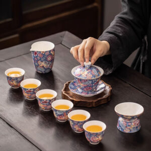 BỘ PHA TRÀ SỨ BÁCH HOA PHÁP LAM