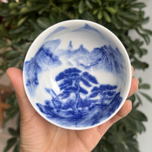 CHÉN SỨ MEN LAM HOẠ TIẾT SƠN THUỶ