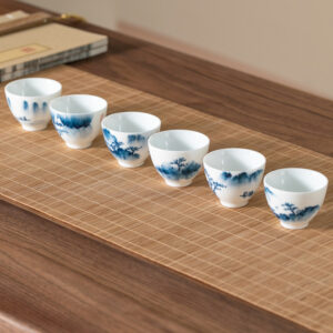 BỘ 6 CHÉN SỨ SƠN THUỶ THÂN CAO